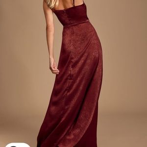 Constantine Burgundy Satin Maxi Dress